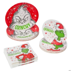 Grinchy Party Tablware Set for 24 Guests